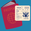 Caricature : Passeport avec visa